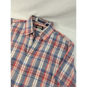 Towncraft Vintage Lightweight‎ Tapered Button Shirt Short Sleeve Plaid Size L
